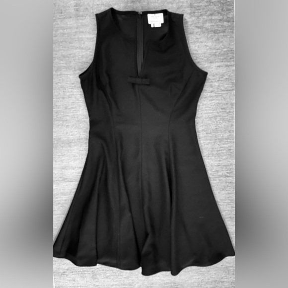 Kate Spade New York Vintage Fit-N-Flare Sleeveless Bow at V Neck Black Dress - Picture 8 of 13
